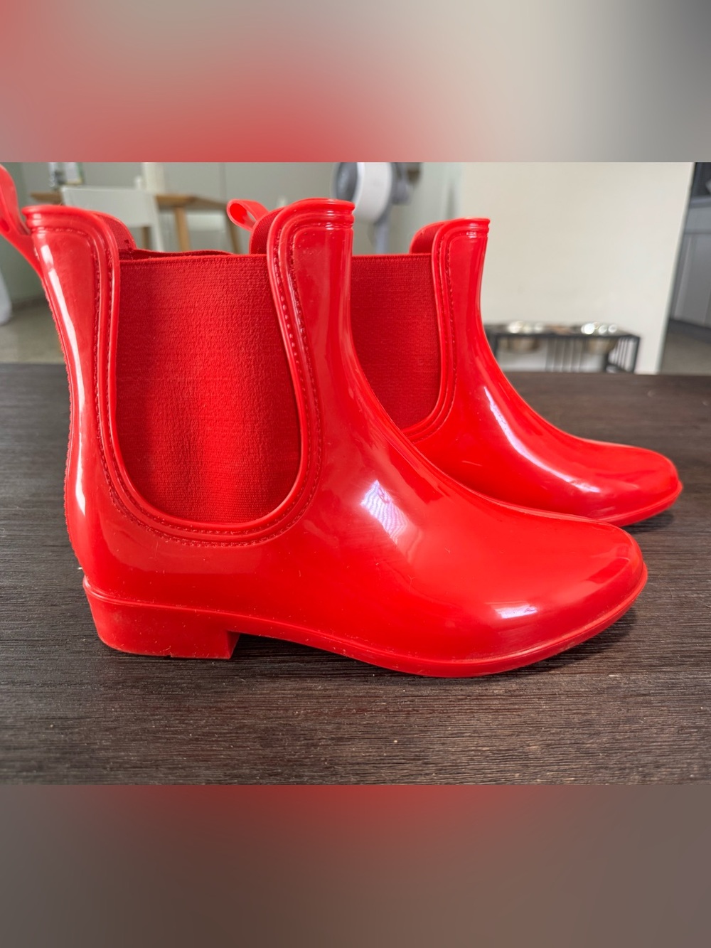 INC International Concepts Red Chelsea Rain Ankle Boots